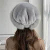 Vinter plysch faux p￤ls beanie hatt kvinnor flicka ￶ronmuffs mode varm m￶ssa basker p￤ls utomhus vindt￤t tjock hatt
