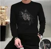 Fashion Brand Men's Hoodies & Sweatshirts Embroidery Sweatwear Europe and America Fashion Versatile Long Sleeve Round Neck Men Slim Fit Top