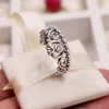 18K Roségold süße Prinzessin Tiara Kronring mit Originalschachtel für echte Sterling Silber Hochzeit Schmuck für Frauen Mädchen CZ Diamond Engagement Geschenke Ringe Set Set Set