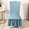 Cubiertas de sillas cubiertas de falda ruffle estiramiento elástico asiento slip -slip al comedor el hogar de la fiesta de boda desmontable protección para la fiesta de bodas