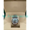 Orologio di lusso da uomo 36 mm quadrante azzurro diamante scala temporale zaffiro movimento automatico orologio da polso meccanico in acciaio inossidabile