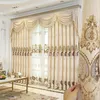 Curtain High-grade Chenille Embroidered Curtains Living Room European-style Bedroom Floor-to-ceiling Balcony High Shading Bay Window