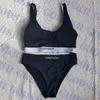 Letter Logo Badmode Dames Sportondergoed Klassiek Zwart Badpak Voor Dames Sneldrogende Bikini