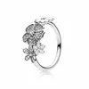 Sparkling Daisy Flower Rings Real Sterling Silver con caja original para Pandora Fashion Party Jewelry CZ Diamond Ring Set para mujeres niñas