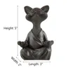 Decorative Objects Figurines Whimsical Black Buddha Cat Figurine Meditation Yoga Collectible Happy Decor Home Garden Decoration Ornament t1p 221208