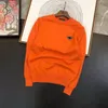 2022 Unisex Truien Wol Met Budge Letters Mode Sweatshirts Knits Lange Sleeevs Outwears Warme Tops Man Trui Oranje