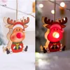 Christmas Decorations Year Santa Claus Elk Snowman Tree Decor Wooden Hanging Pendant Craft Ornaments Luminous