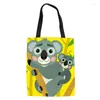 Sacs de soirée mignon dessin animé koala motif pour femmes sacs de commerce causal sac à main en tissu féminin pour adolescents scolaires quotidiens