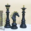 Декоративные предметы статуэтки Северная смола Retro International Шахматная статуэтка для внутренних королей King Knightdecor