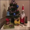 Decorazioni natalizie Decorazione Bottiglia di vino rosso Er Vestiti con cappello per novità Manica da birra Cena Regalo per feste Consegna a casa Ga Dhhbv