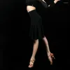 Стадия ношения латино -танцевальной юбки Женщины тренировочная одежда румба танцевальная одежда танго тренировочная бальная конкурс платье лето dwy5365