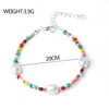 Anklets Bohemian Colorful Beads Pearl Anklet for Women Female Strendy Canle Stain Summer Holiday Beach Jewelry 6031