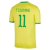 Retro Soccer Jerseys Brazils Jersey Neres Coutinho Player Fans Football Shirt Paqueta Jesus Marcelo Pele Casemiro Brasil 22 23mens barnuppsättningar