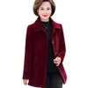 Femme laine maman automne hiver veste femme vison velours vestes femme taille 5XL ample mi-long Chic Noble Woolan coupe-vent pardessus