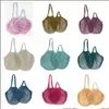 Reusable String Shopping Fruit Vegetables Grocery Bag Shopper Tote Mesh Net Woven Cotton Shoulder Bag Hand Totes Home Storage