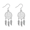 925 Silver Dream Catcher Feathers Dangle Kolczyki Uroki dla kobiet Modna impreza Wedding Biżuteria Prezenty