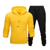 Men Tracksuits Two Piece Sets Patchwork Zipper Pullover Hoodies Jogging Pants Slim Sweatshirt Outfits Hip Hop Streetwear Suits