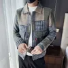 Misturas de lã masculina outono inverno lã xadrez casaco jackes negócios casual fino ajuste jaquetas streetwear estilo britânico festa blazers 221208