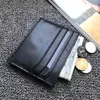 Casual Men Card Holder Ultradun Business Mini Purse Men Real Leather ID Creditcard Dunne buskaart portemonnee met Box252B