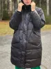 Parkas pour femmes Ailegogo hiver femmes épais chaud blanc vers le bas longue veste décontracté femme coupe ample col montant fermeture éclair poche manteau neige vêtements d'extérieur 221208