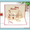 Tebrik Kartları 100 PCS Noel 3D Pop Up Merry Serisi El Yapımı Özel Xmas Hediyeler Hadi Hediyelik Kartpostallar SN3505 DRAP TESLİM HOME GARD DHOG2