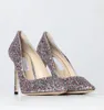 Donne di marca Sandali Romy Scarpe Pelle glitterata Tacchi alti a spillo Sexy Lady Décolleté con punta a punta Abito da sposa per feste EU35-43 Scatola originale