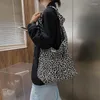 Bolsos de noche 2022, bolso elegante con estampado de leopardo para mujer, bolso de hombro que combina con todo de estilo coreano, bolso cruzado de compras para mujer