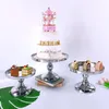 Bakeware Tools Silver&Gold Mirror Cake Stand Electroplating Metal Cupcake Wedding Party Dessert Table Decoration