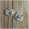 Charms Antique Sier Best Friend Dog Paw Print Heart Pendants Alloy Beads For Bracelet Necklace Jewelry Brand Crafts Accessories Diy Dhivy
