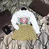 Zestawy sukienek dla dziewczynek Odzież designerska dla dzieci Bawełniany garnitur dla dzieci Klasyczny zestaw ubrań dla dzieci marki Luksusowy projektant Spódnica z kapturem Spodnie