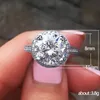 Bride Zircon Round Diamond Rings for Women Bling Promise Engagement Wedding Ring Fine Fashion Jewelry