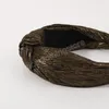 Bandeaux en tissu de soie brillant Simple accessoires de cheveux cerceau à larges bords noué au milieu pour les femmes bandeaux chapeaux