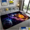 Tapijten Space Universe Planet 3D -vloer Tapijt woonkamer groot formaat flanel zacht slaapkamer tapijt voor kinderen jongens toiletmat portemat 2 dhddo