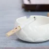 Acessórios para fumantes Tobacco cinzeiro cinza cinza Cerâmico Porcelana Branca Lotus Kung Fu Cerimônia de fumaça Bowl Bowl