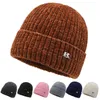 Outdoor Men Women Warm Hat Waterdicht Gebreide thermische wol Acryl Acryl Fleece gevoerde muts Hoeden Tuque Winter Dikke fluwelen Banters Cap Skiën Sneeuwmanchetkappen