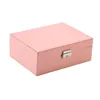 Jewelry Pouches 2022 Two-Layer Leather Box Organizer Display Storage Case Gift Women Girls With Lock