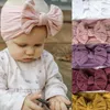 Baby flicka bekväm mjuk nylon hårband fast färg randig bowknot elastisk spädbarn pannband söta barn hårtillbehör