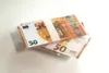 50 Storlek Party Bar Props Coin Simulation 10 20 50 100 Euro Fake Valuta Toy Film Filming Props Practice Banknotes 100 Package G253705503