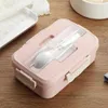 Dinnerware Sets 1000ml Wheat Straw Lunch Box With Spoon Healthy Material Bento Boxes Microwave Storage Container Lunchbox