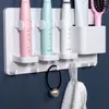 Porte-brosse à dents Rangement de salle de bain Porte-brosse à dents électrique Traceless WallMount Garder au sec Brosse à dents Stand Rack Accessoires de bain 221208