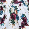 Flickans klänningar Girl Rose Print Dress Baby Spring och Autumn Long Sleeve Floral Kids Clothes Zht 110 Drop Delivery Maternity Clothing Dhric