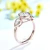 Anelli a grappolo Kuololit 2CT OMC Moissanite 18K 14K 10K Anello in oro bianco per donna Taglio a pera rotondo D / VVS1 Solitario Fidanzamento Matrimonio