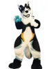 Husky Dog Fox Medium Long Fur Mascot Kostuum Wandelen Halloween Kerstmis grootschalige activiteitenpakrol