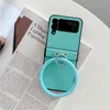 Faltarmband Leder Vogue Handyhüllen für Samsung Galaxy Z Flip4 Flip3 5G Schlanke einfarbige Schutzhülle stoßfest