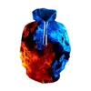 Men's Hoodies Autumn And Winter Sweatshirts With Hood Colored Flame 3D Prited Men's Oversized Casual Streetwear Long Sleeve Tracksuit