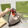 Designer -Crossbdoy Bags Attache Shoulder Handbag Tote Bags Patchwork Leather Hook Fastener Zipper Cotton Linen Top Quality Women Half Moon Purse Detachable Strap