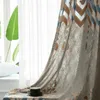 Gardin europeisk stil gråskuren hög jacquard skuggning gardiner för levande matsal sovrum