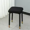 Chair Covers Elastic Dressing Stool Cover Cotton Square Seat Protector Dust Removable Slipcover Stretch