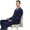 Mäns sömnkläder Mens Silk Satin Pyjamas Pyjamas Set Loungewear passar alla säsonger MX190724 Drop Delivery Apparel Underwear Dhvlo