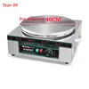 Máquina para hacer pan de 40/45cm, sartén eléctrica para tortitas, fondo plano redondo, para hornear, antiadherente, huevo frito, camarones, pequeño equipo de catering